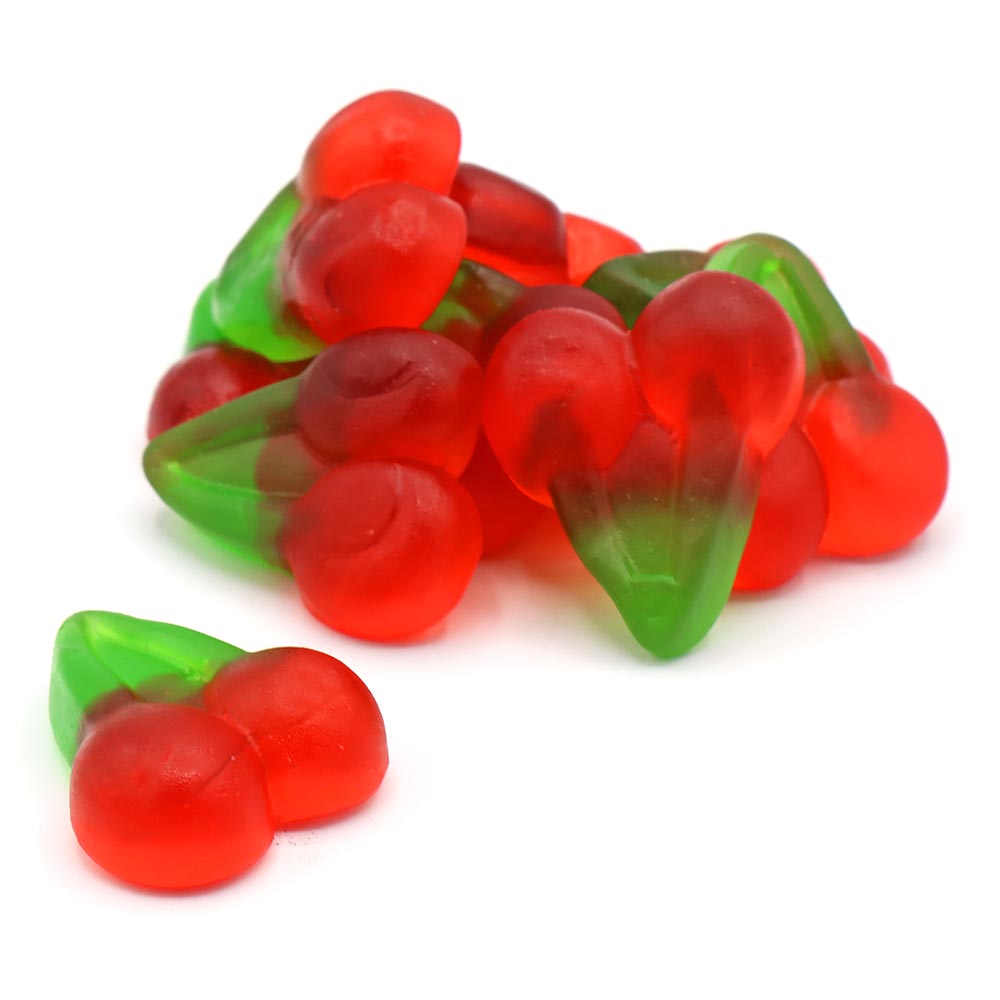 Gummy twin cherries sweets