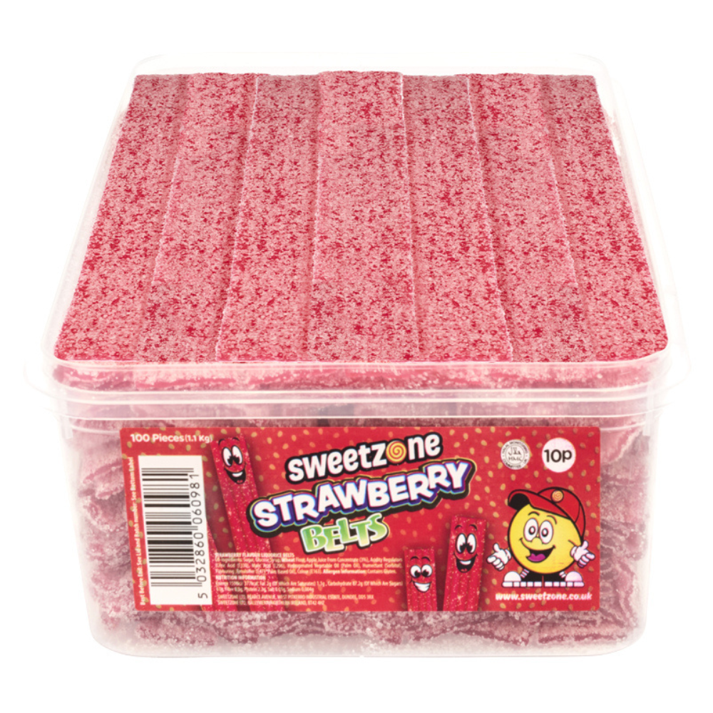 Sweetzone Strawberry Belts 1.1kg sweet tub
