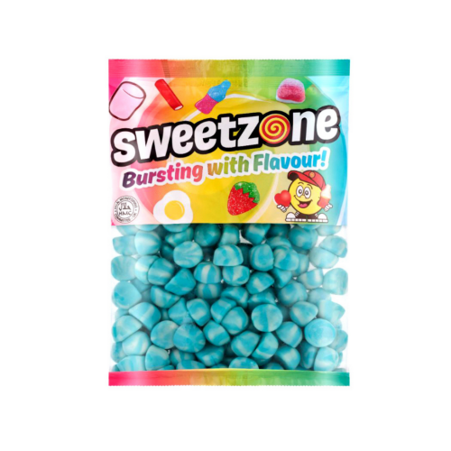 Sweetzone jelly blue twist kisses – halal blue and white jelly sweets, 1kg bag