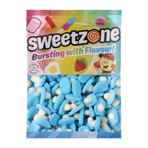 Sweetzone blue raspberry mushroom gummies – halal blue gummy sweets, 1kg bag


