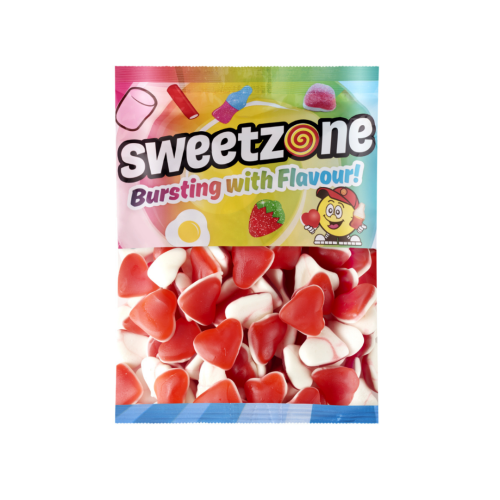 Sweetzone Strawberry and cream hearts - 1kg | Halal jelly sweets
