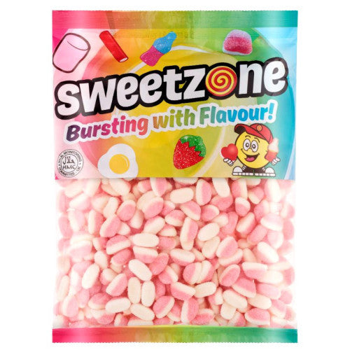 Sweetzone Fizzy Strawberry Puffs - 1kg | Halal gummy sweets